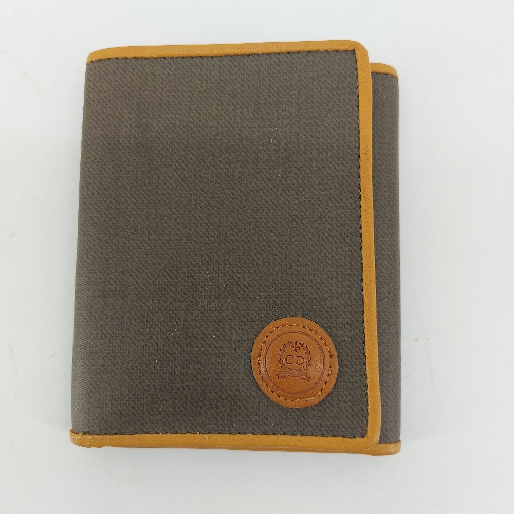 Christian Dior fabric and leather wallet